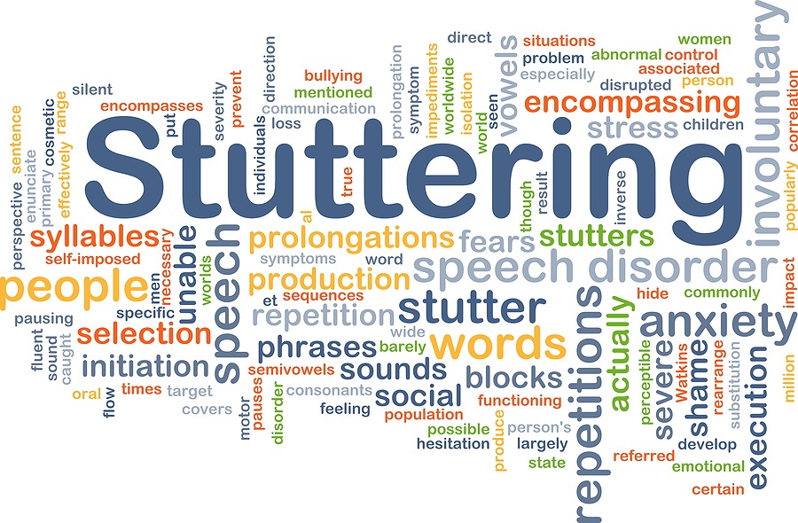 Background concept wordcloud illustration of stuttering